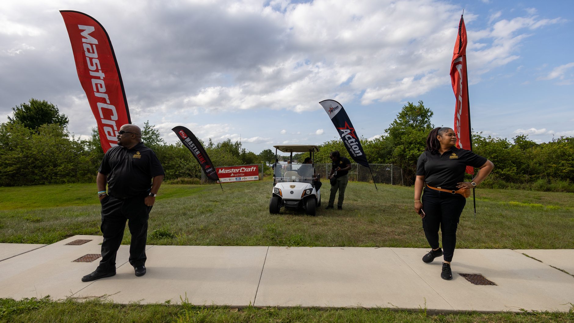An ARDENT event lead walking a venue with the event organiser weeks before the event.