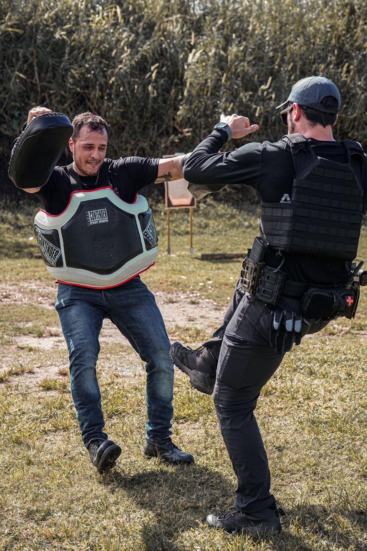 A personal protection combatives session in progress